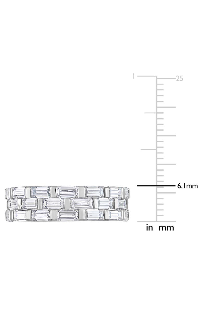Julianna B. Moissanite Triple-Row Band Ring Sterling Silver, Alternate, color, Sterling Silver