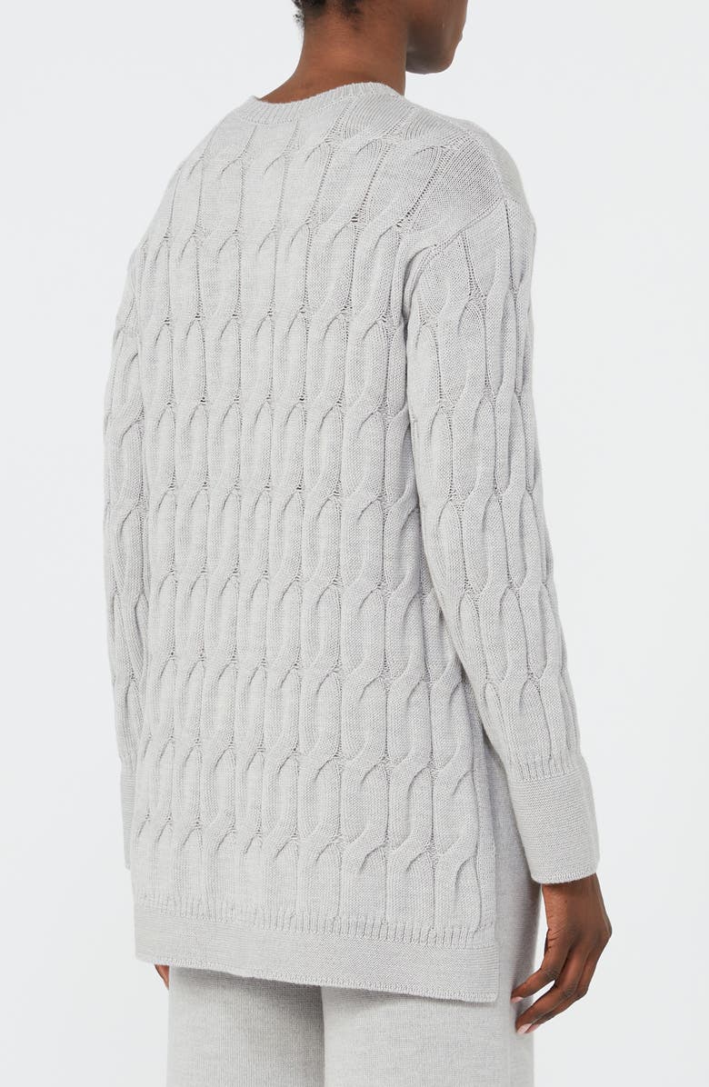 MM by Max Mara Quid Cable Stitch Sweater, Alternate, color, Light Grey