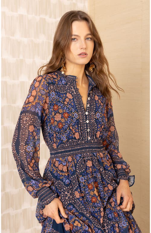 Hale Bob Marisol Chiffon Maxi Dress In Blue