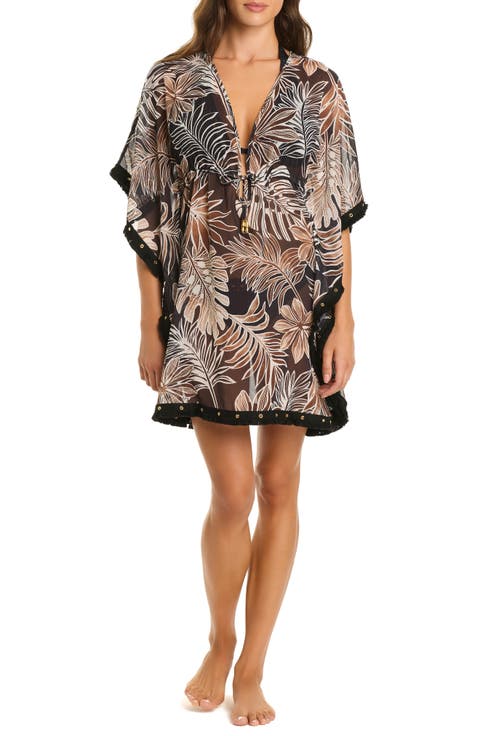 Grommet Detail Caftan Cover-Up