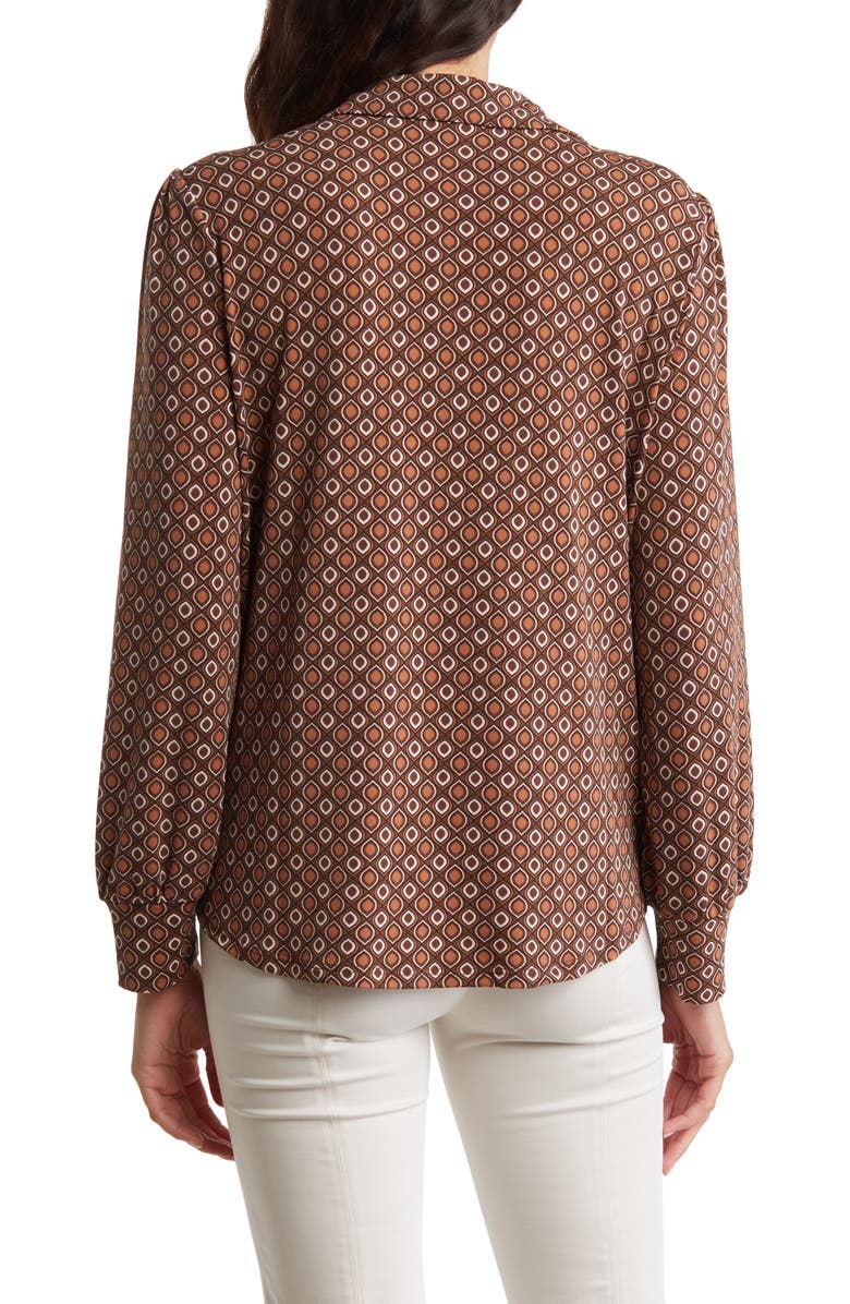 Adrianna Papell Print Collar Knit Top, Alternate, color, 