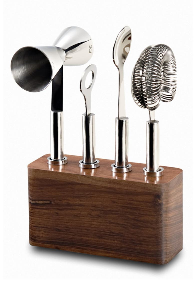 Cosmo Bar Tool Set, Main, color, WOOD / SILVER