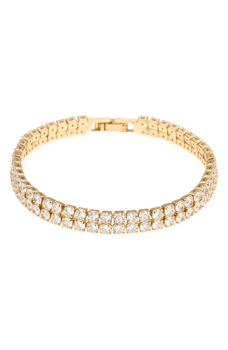 Ettika Thick Cubic Zirconia Bracelet, Main, color, Gold