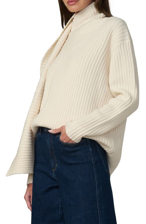 Joe's Jeans The Noa Ribbed Wool Blend Scarf Sweater In Neutral