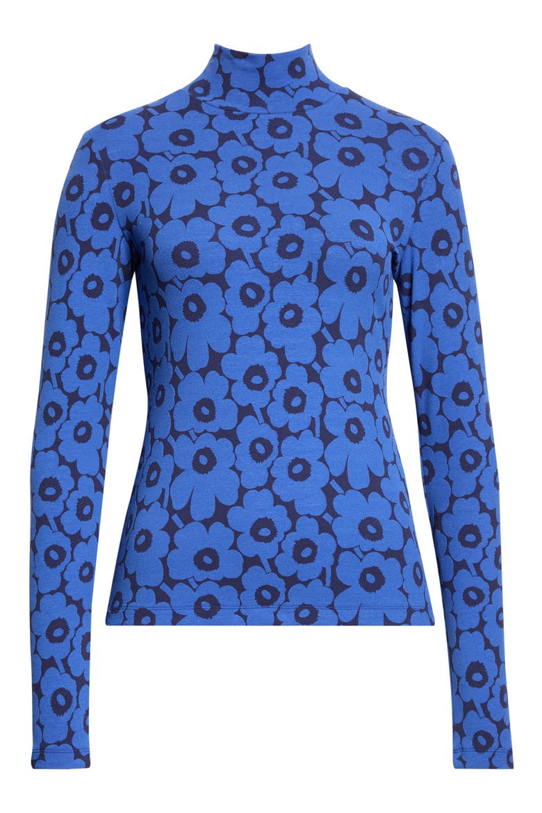 Unikko Turtleneck Top, Alternate, color, BLUE DARK BLUE