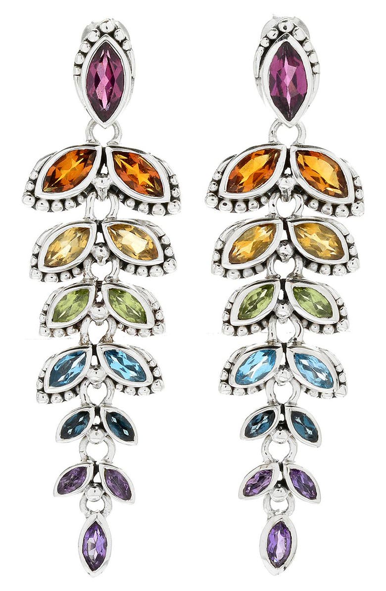 SAMUEL B. Sterling Silver Semiprecious Stone Drop Earrings, Main, color, Silver/ Semiprecious Gems