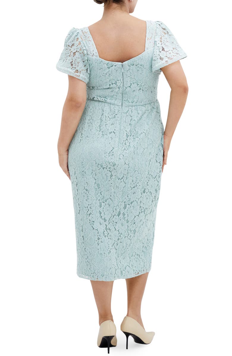 City Chic Maisie Flutter Sleeve Lace Dress, Alternate, color, Ether