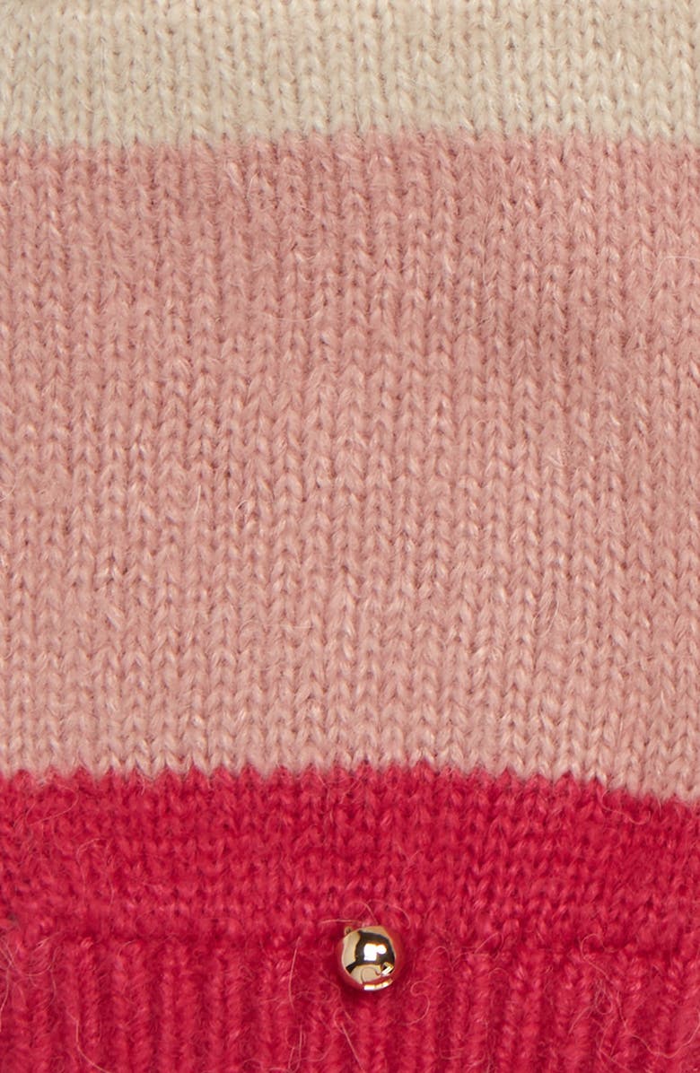 kate spade new york brushed knit colorblock pop top mittens, Alternate, color, 