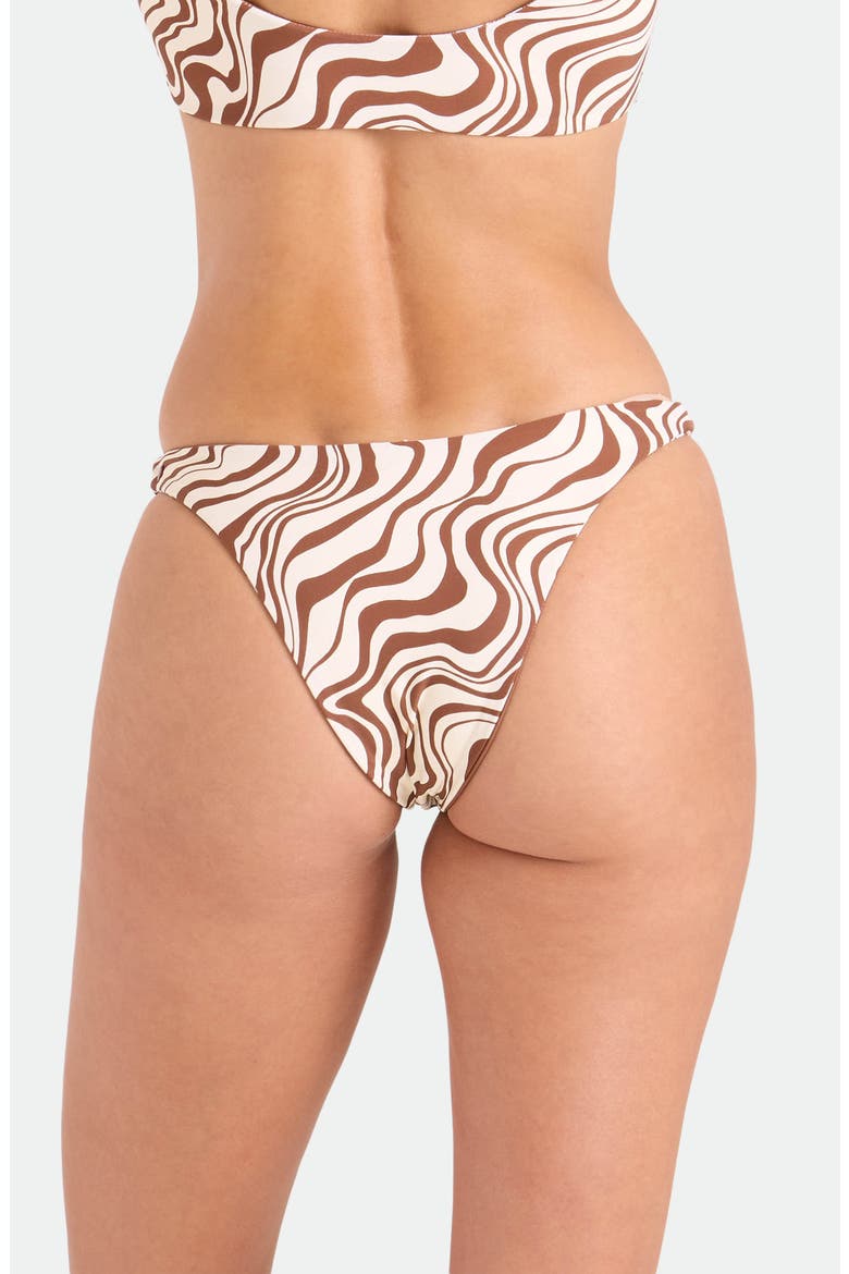 Coco Retro Bloom Reversible Bikini Bottoms, Alternate, color, DARK BROWN