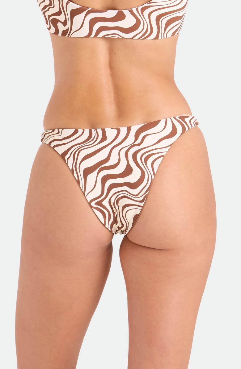 Volcom Coco Retro Bloom Reversible Bikini Bottoms, Alternate, color, Dark Brown