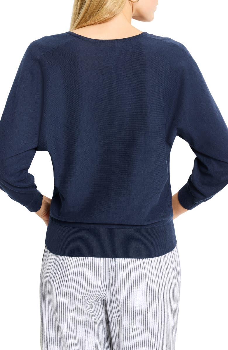 NIC+ZOE Easy Cotton V-Neck Sweater, Alternate, color, Dark Indigo