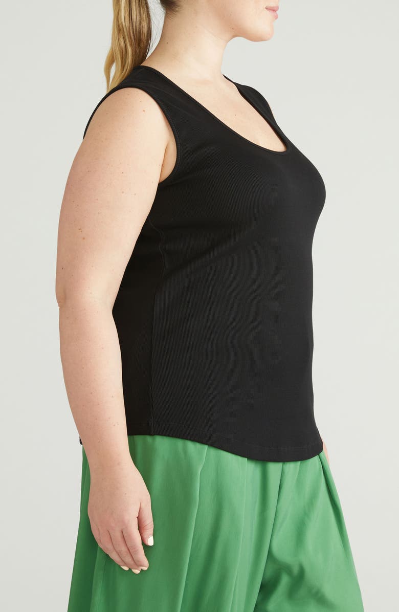 Universal Standard Daisy Ribbed Scoop Neck Tank, Alternate, color, 