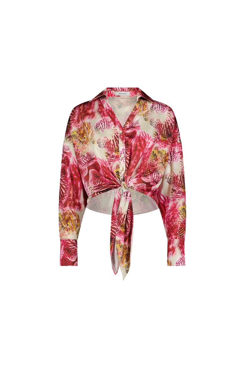 Cecilia Silk Tie-Front Blouse, Alternate, color, Bright Orchid