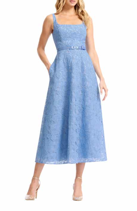 Shelby Floral Guipure Lace Cocktail Midi Dress