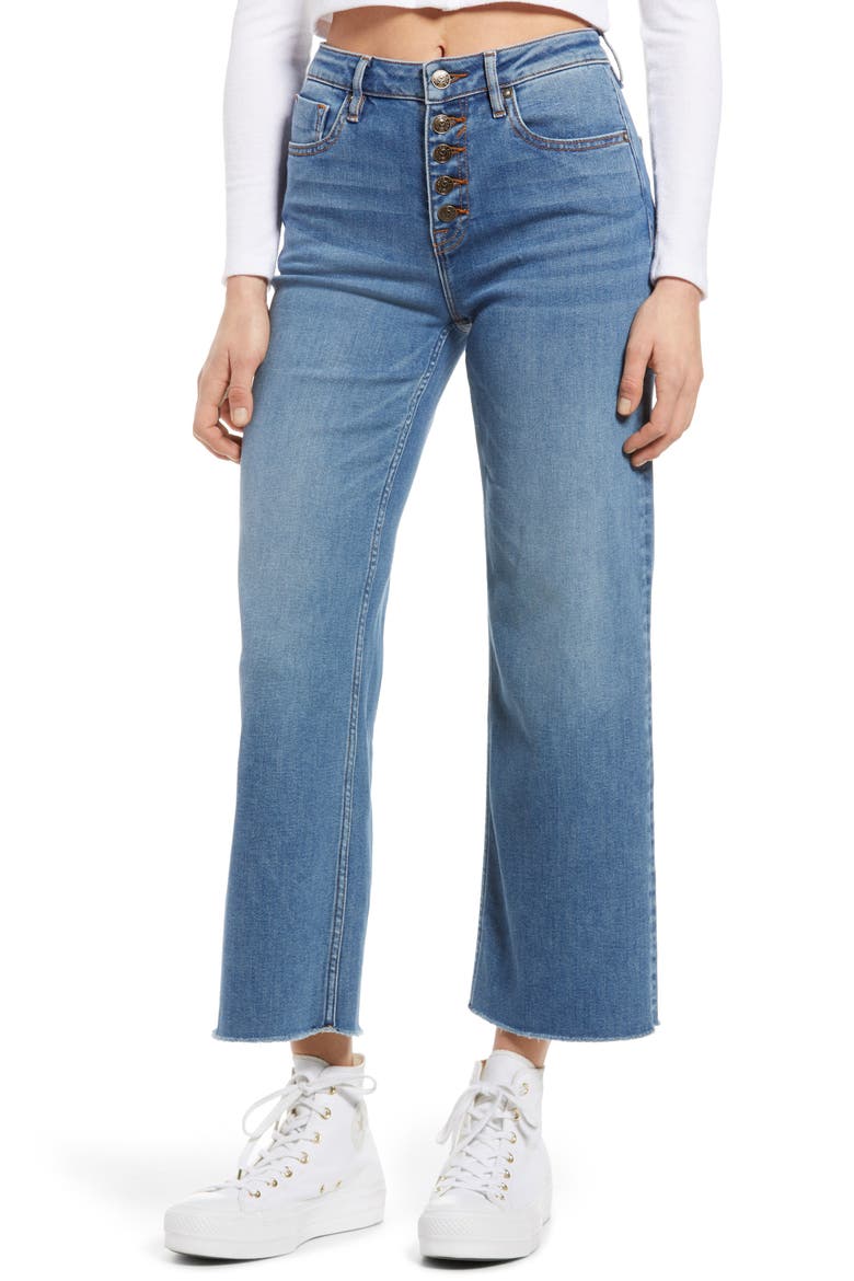 Dylan Wide Leg Jeans, Main, color, MED WASH