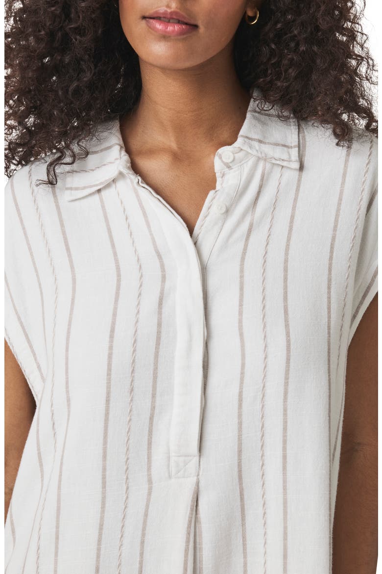 Gabrielle Stripe Mini Shirtdress, Alternate, color, WHITE/ FAWN