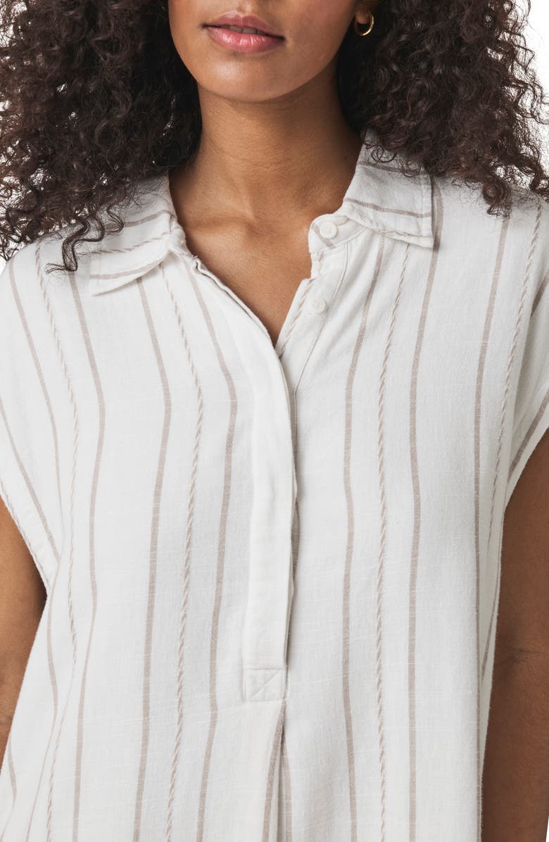 Splendid Gabrielle Stripe Mini Shirtdress, Alternate, color, White/ Fawn