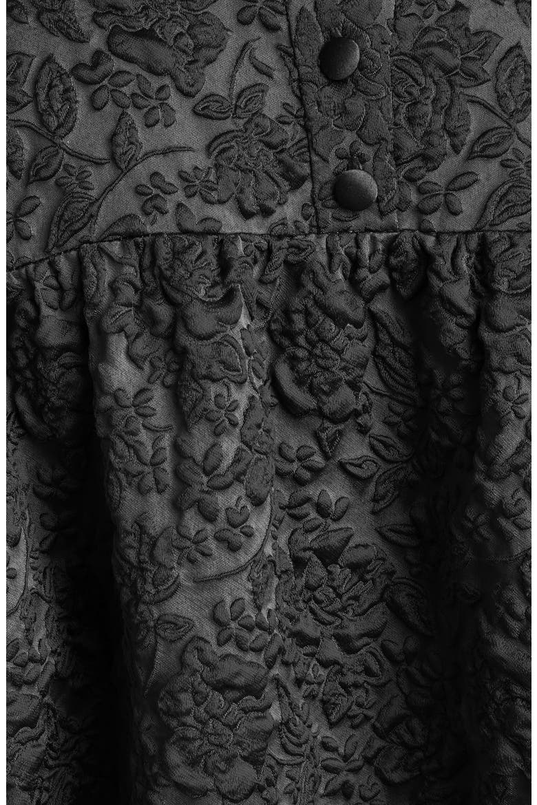 Cloqué Midi Dress, Alternate, color, BLACK
