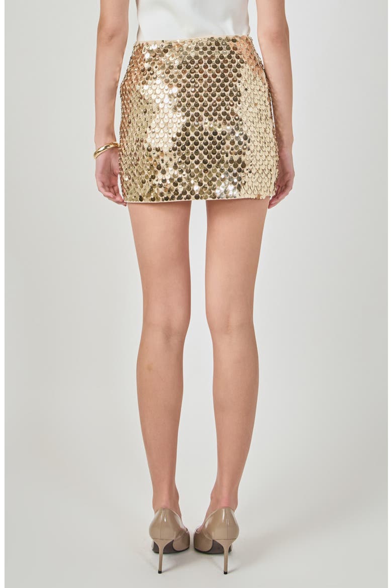 Paillette Sequin Miniskirt, Alternate, color, GOLD