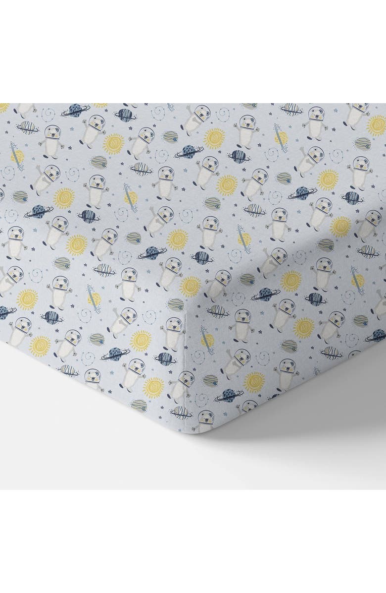 Norani Organic Fitted Crib Sheet, Main, color, Space Bears
