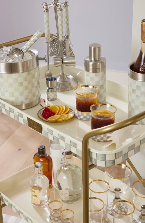 Mackenzie-childs Mackenzie Childs Sterling Check Set Of 2 Tumbler Glasses