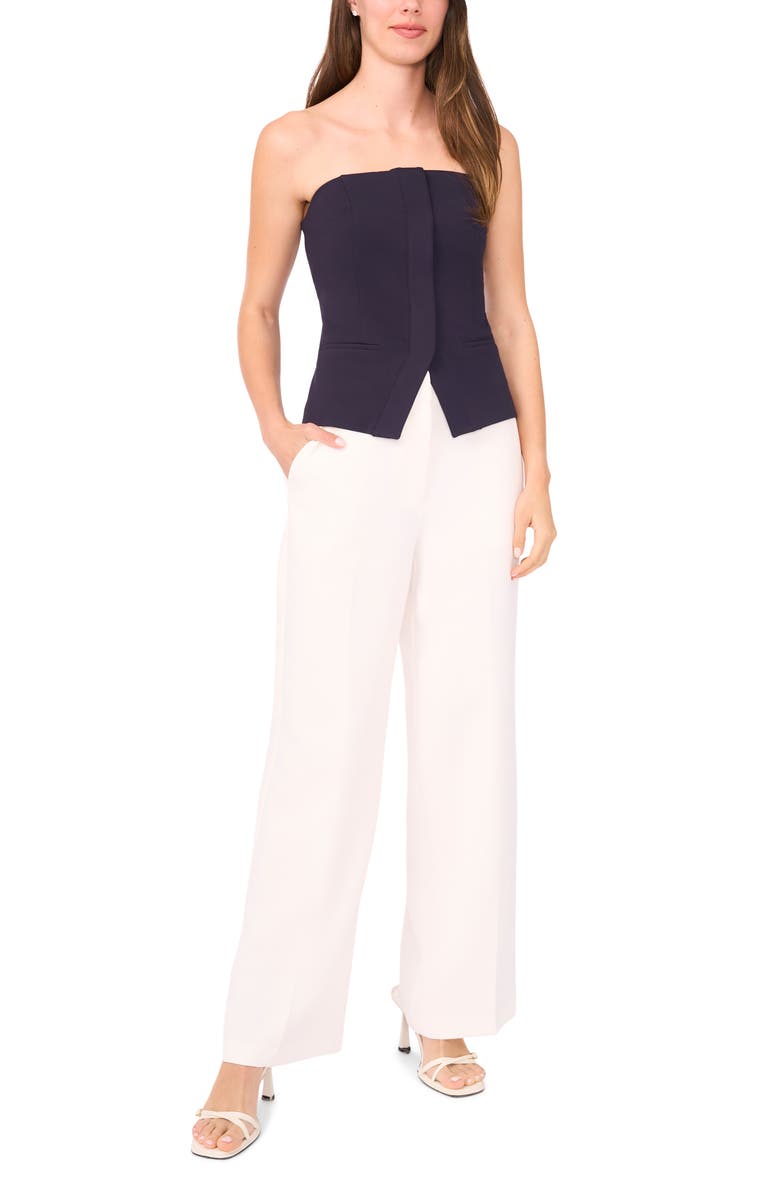Halogen<sup>®</sup> Strapless Ponte Tailored Weskit Top, Alternate, color, Navy Depths
