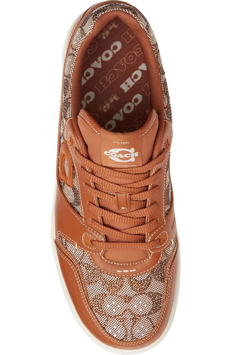 COACH Crystal Signature Jacquard Sneaker, Alternate, color, Cocoa/ Burnished Amber