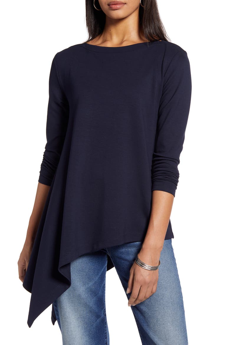 Boatneck Asymmetrical Tunic, Main, color, NAVY PEACOAT