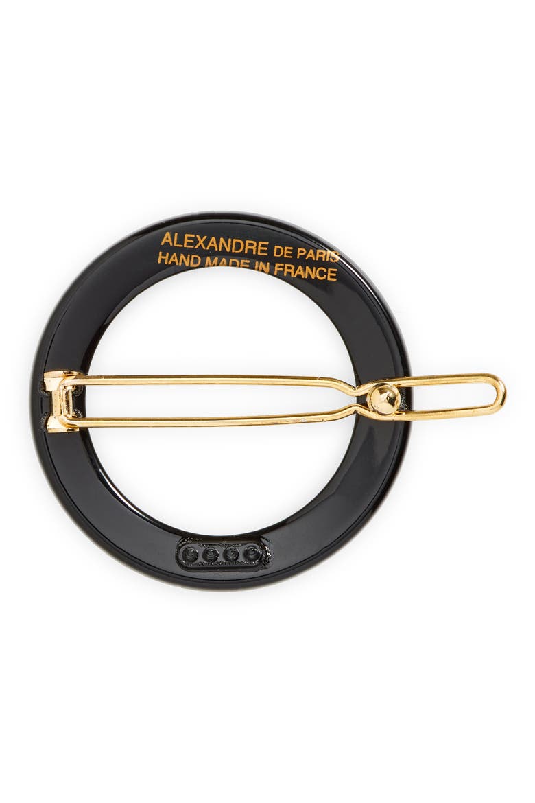 Circle Side Barrette, Alternate, color, BLACK