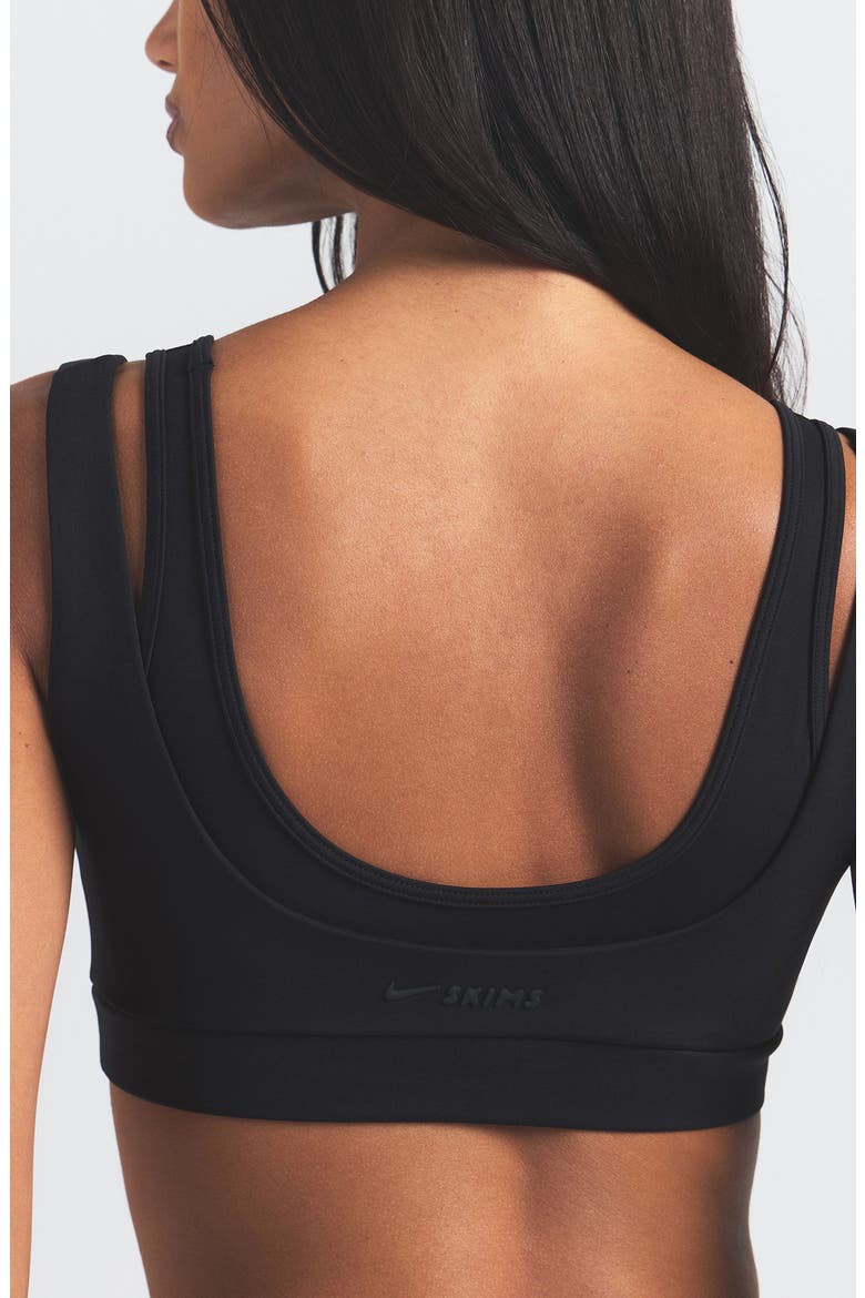 Matte Double Strap Scoop Bra, Alternate, color, OBSIDIAN