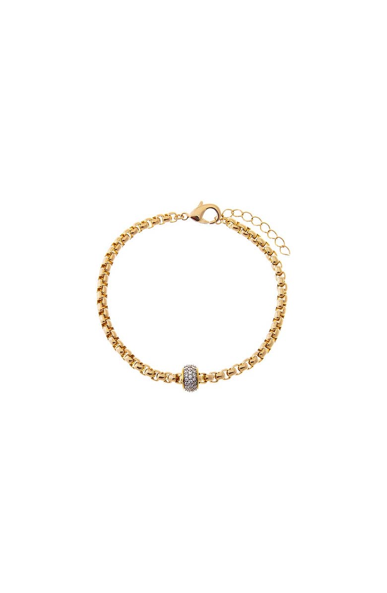 BY ADINA EDEN Pave Rondelle Wide Box Link Bracelet, Main, color, Gold