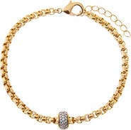 BY ADINA EDEN Pave Rondelle Wide Box Link Bracelet