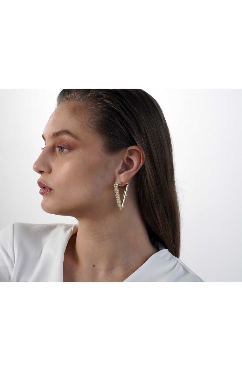 DEMARSON Vera Caviar Imitation Pearl & Pavé Crystal Drop Earrings, Alternate, color,