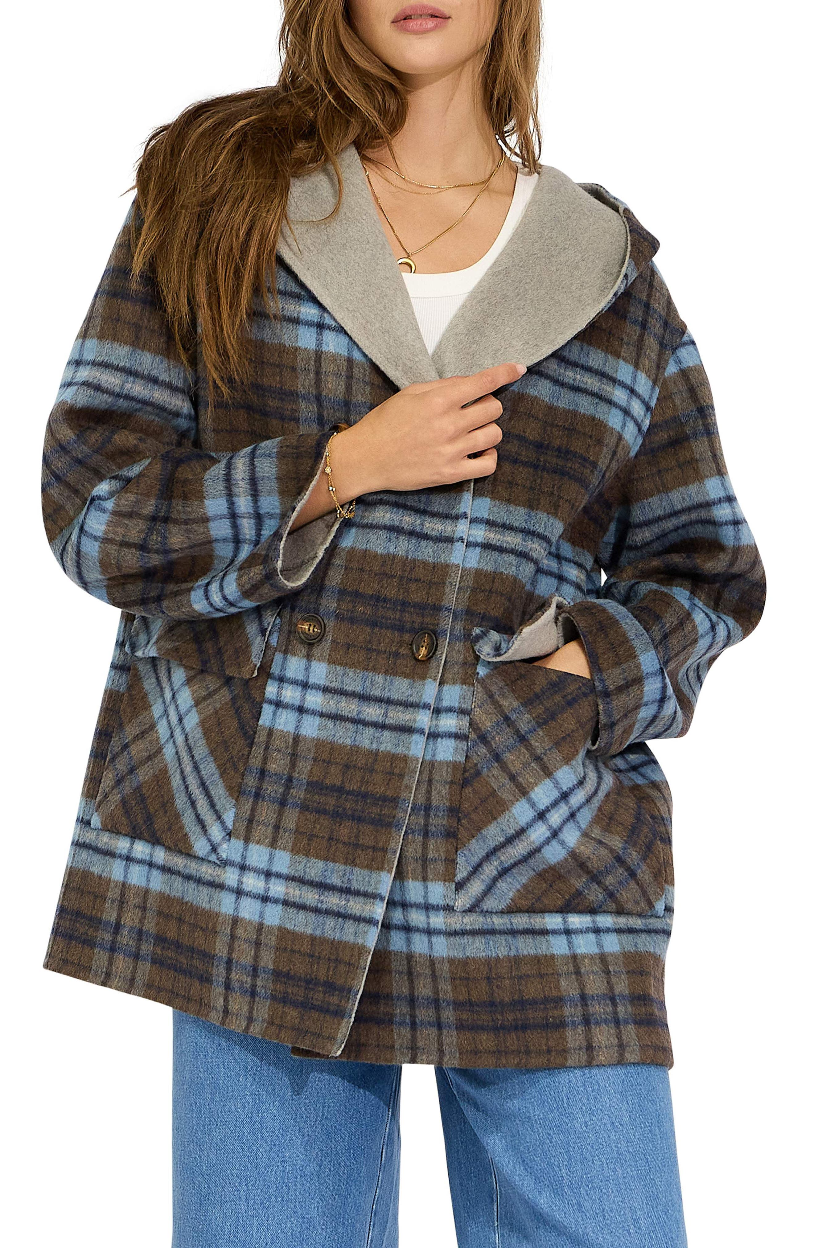 Coastal Edit Hooded Wool Blend Coat