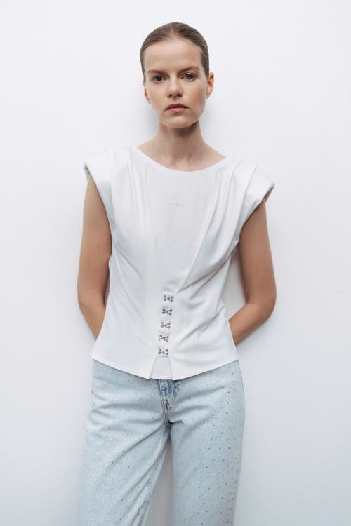 NOCTURNE NOCTURNE T-SHIRT WITH AGRAFFE ACCESSORY DETAIL