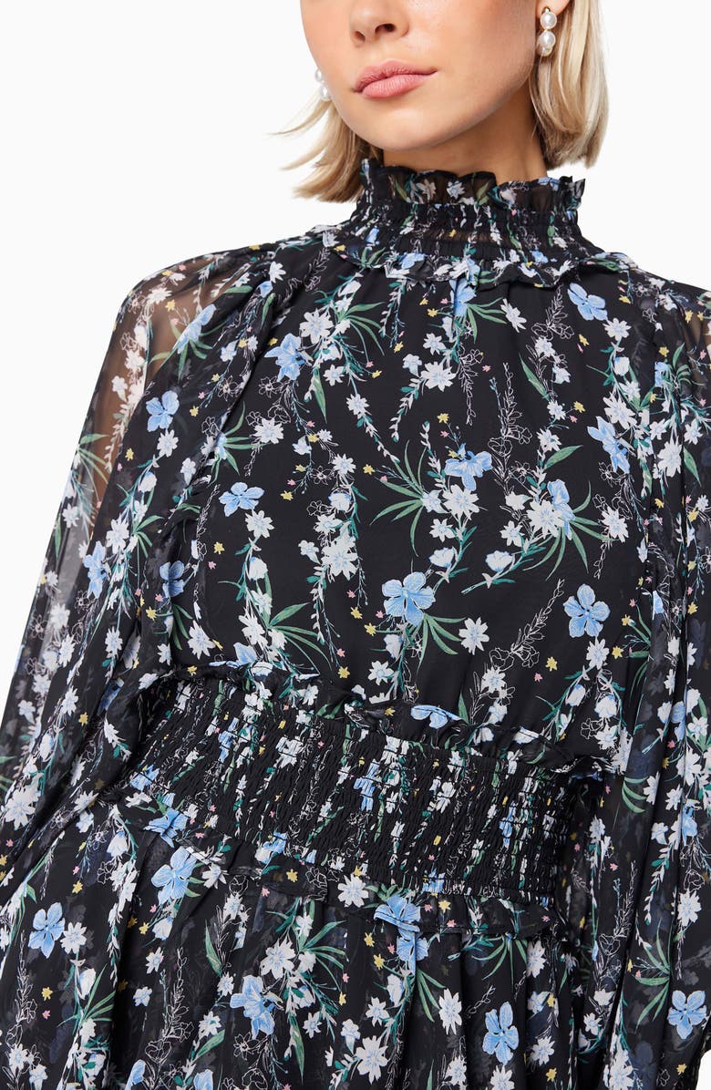 Elliatt Wistfully Floral Print Tiered Asymmetric Hem Dress, Alternate, color, 