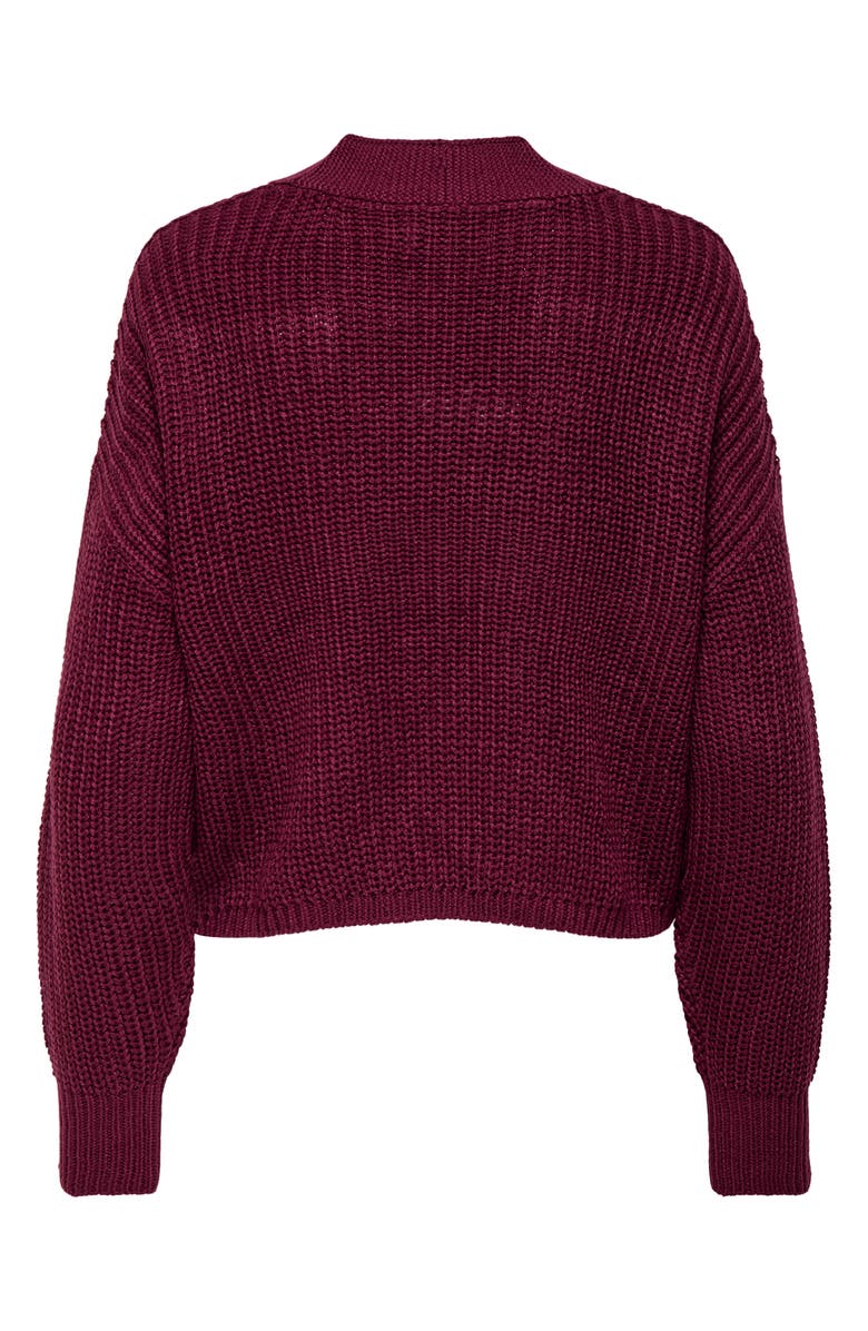 Only Carol Crop Cardigan, Alternate, color, Cabernet