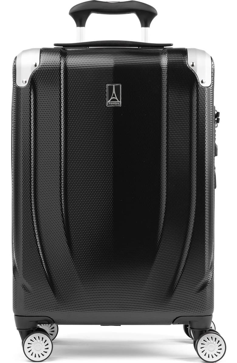 TRAVELPRO Pathways 3 Hardside Expandable 21" Carry On Spinner Luggage, Main, color, Black Knight