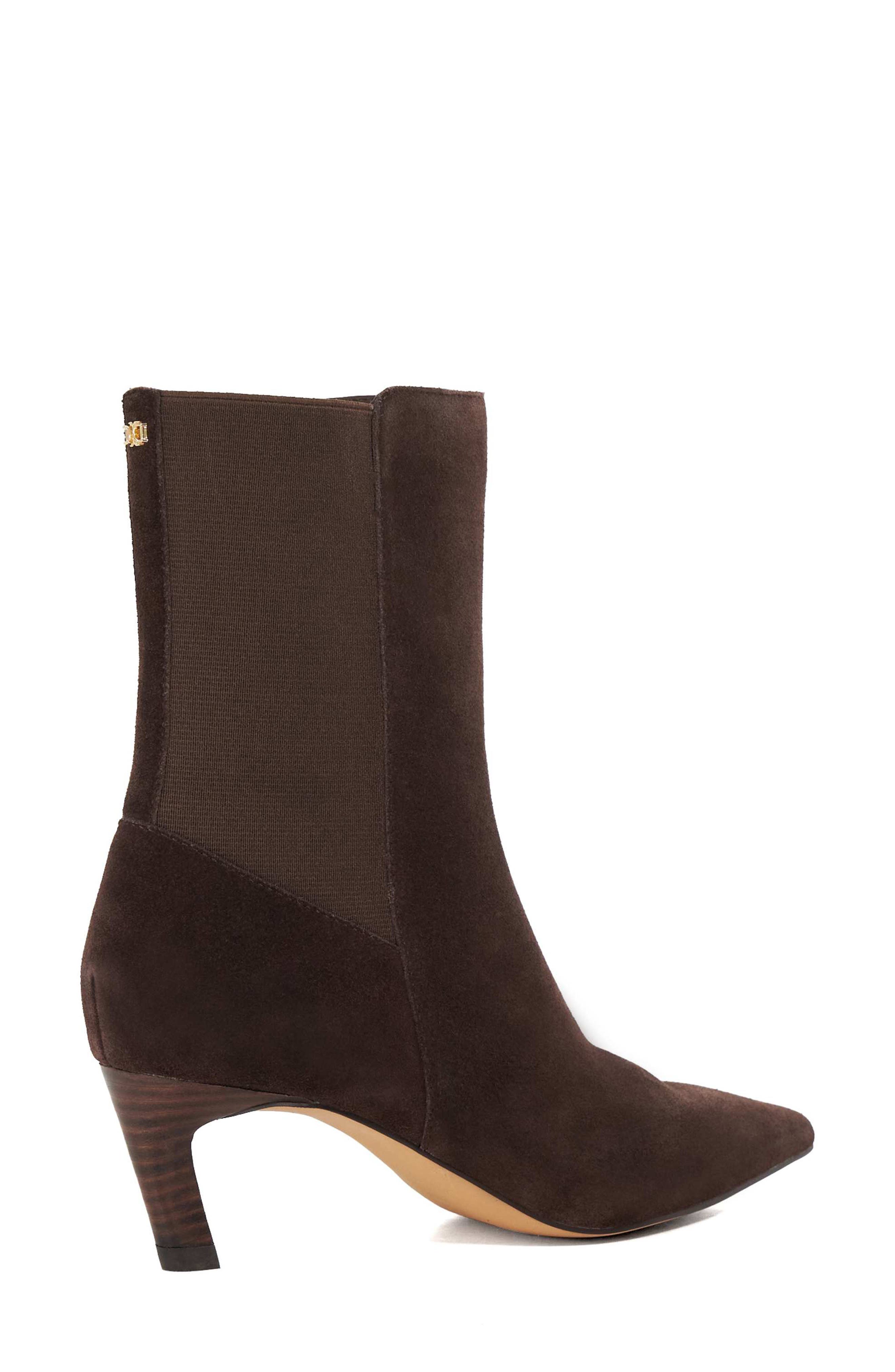 Dune London Orlai Pointed Toe Bootie, Alternate, color, Brown