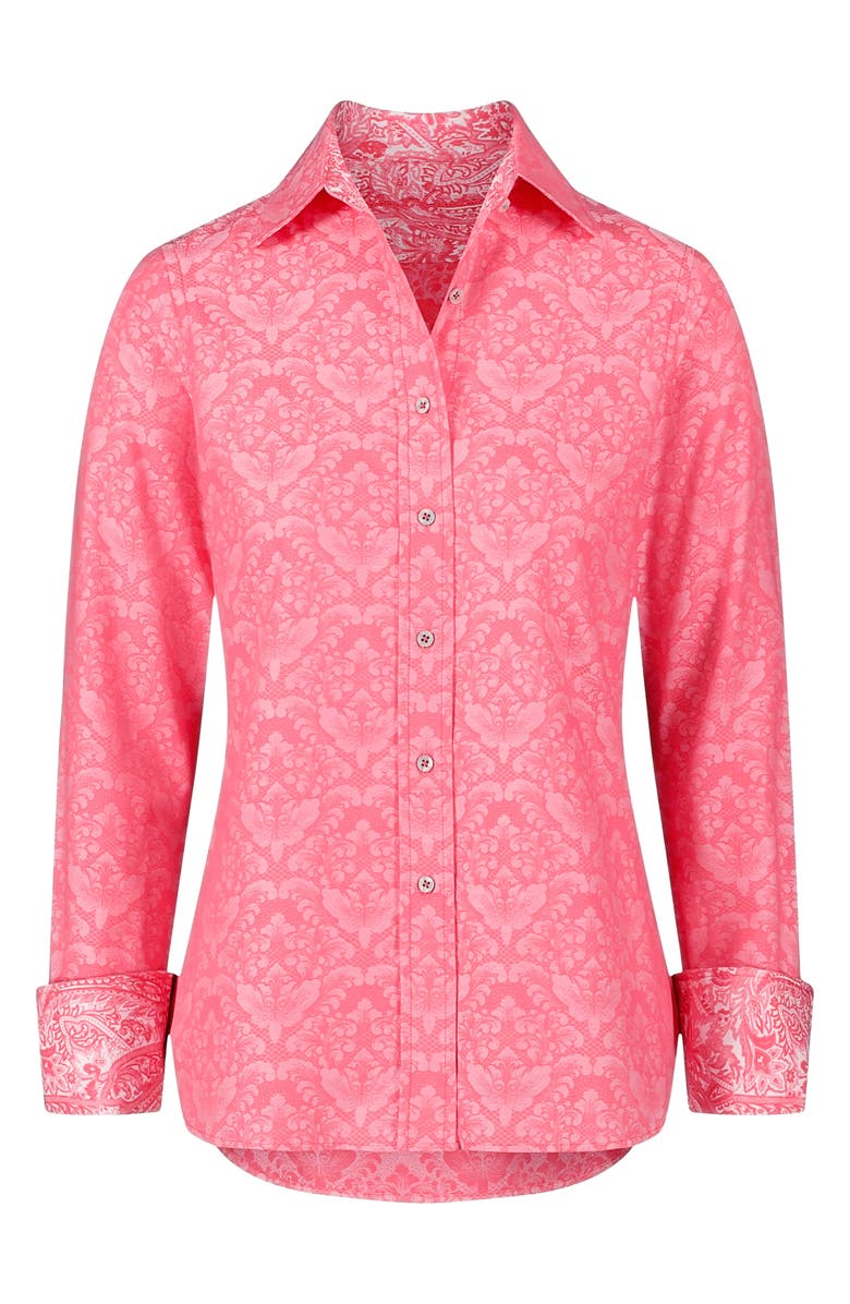 Robert Graham Priscilla Long Sleeve Woven Shirt, Alternate, color, Coral