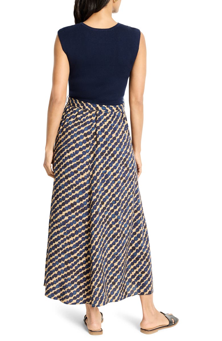 NIC+ZOE Pebble Dream Mixed Media Cotton Blend Dress, Alternate, color, Indigo Multi