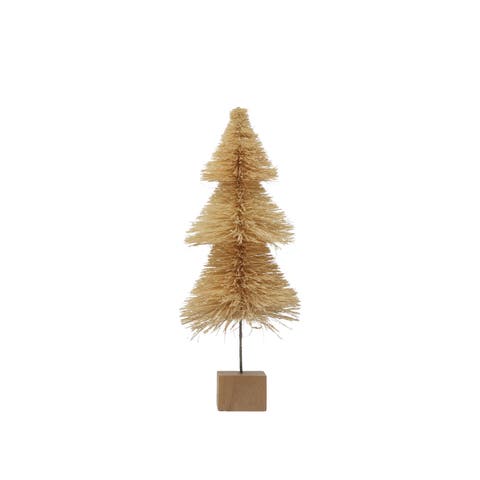 Sisal Bottle Brush Tree with Wood Base