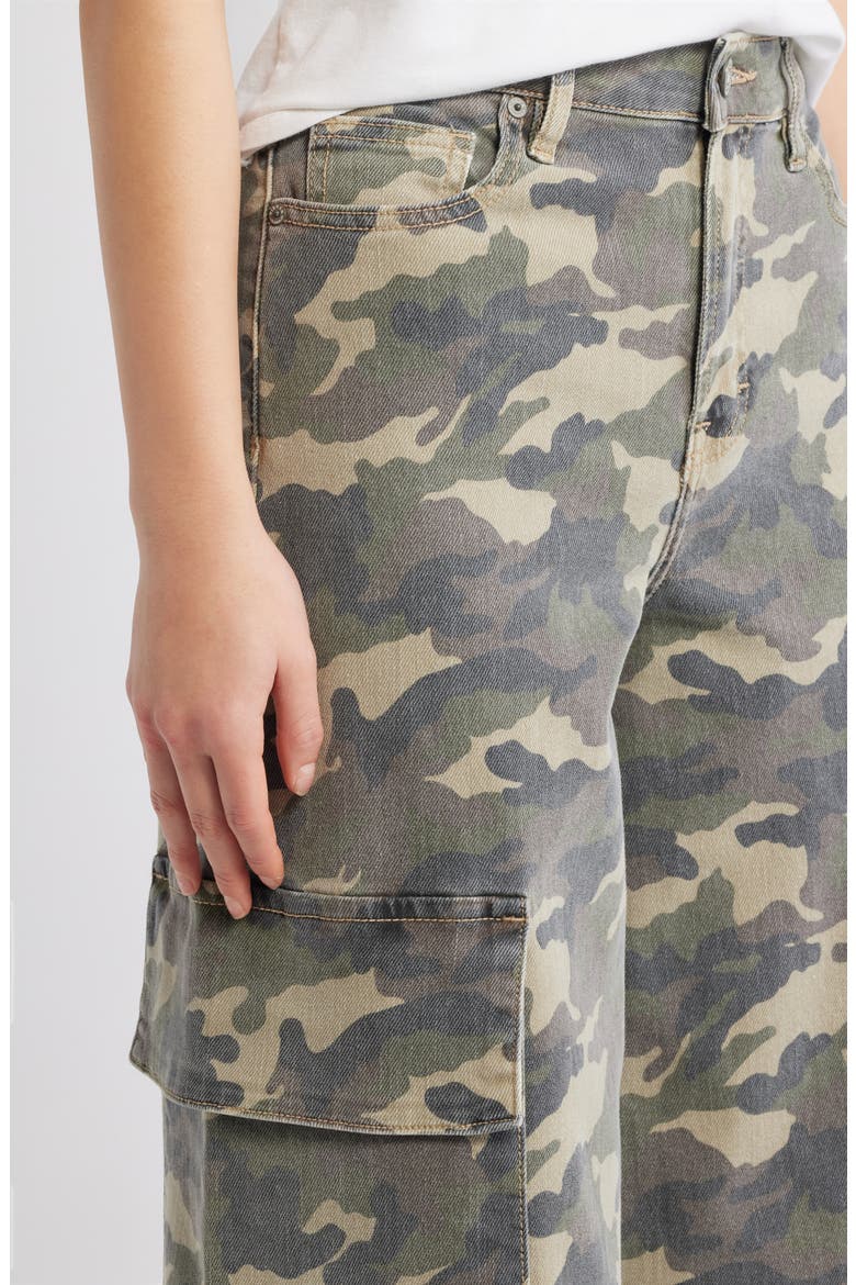 Camo Wide Leg Cargo Pants, Alternate, color, CAMO