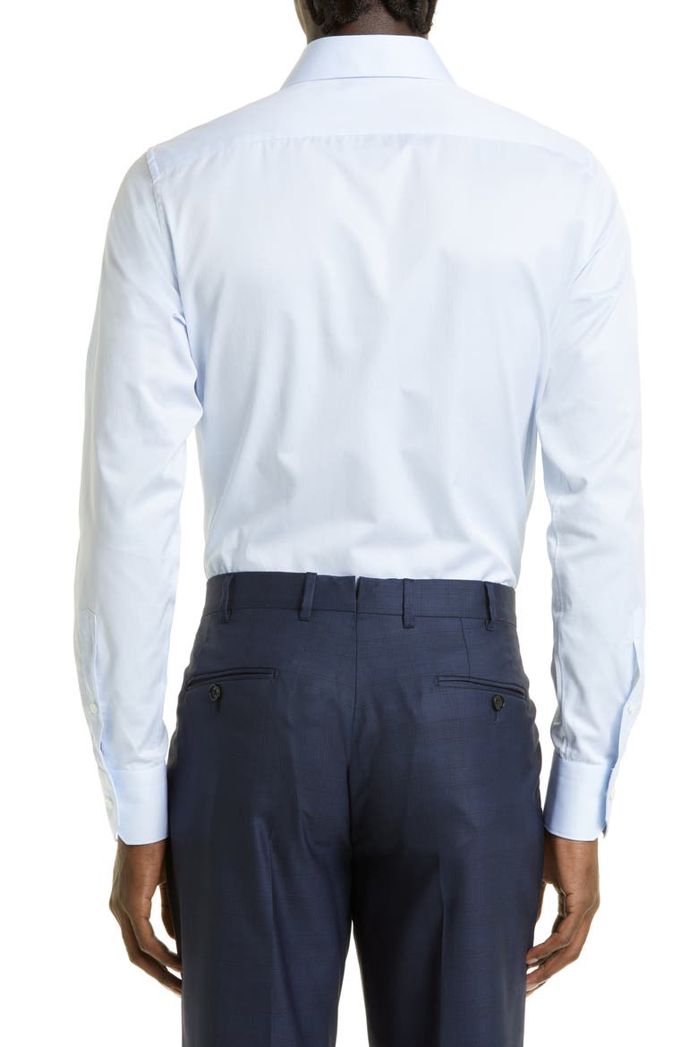 Microstripe Trecapi Cotton Button-Up Shirt, Alternate, color, LIGHT BLUE