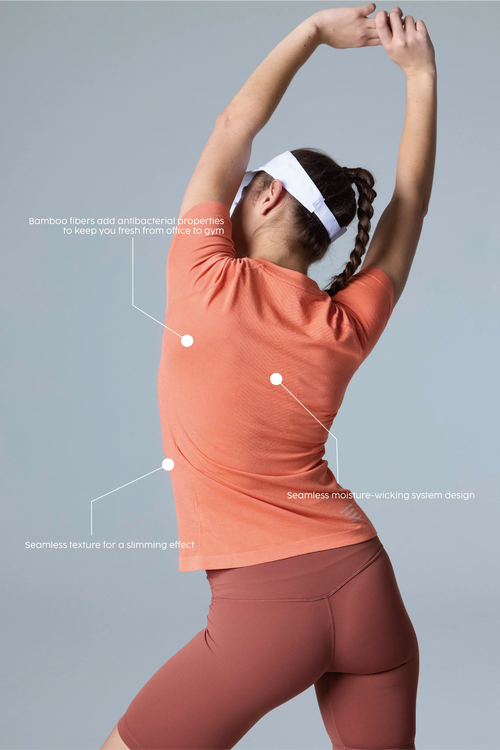 Cozy Zero Tech Merino Light Weight Daily Tee In Melon