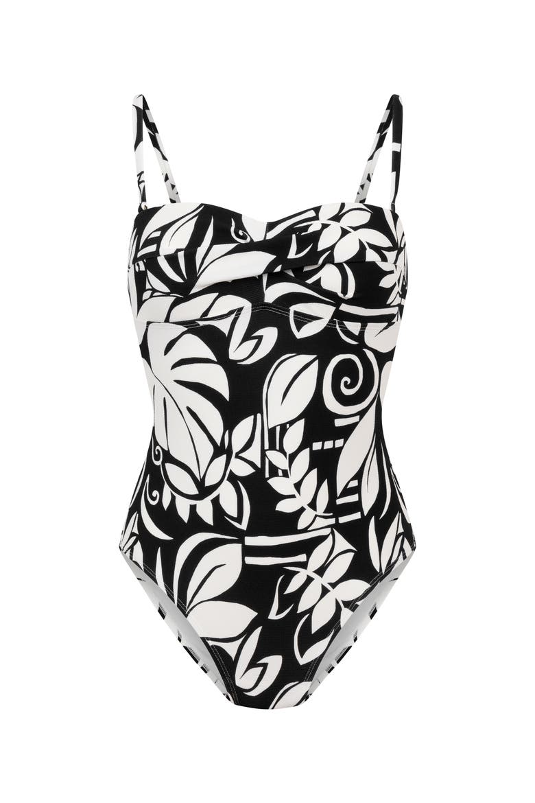 Mauritius Bandeau Bathingsuit, Alternate, color, Caviar