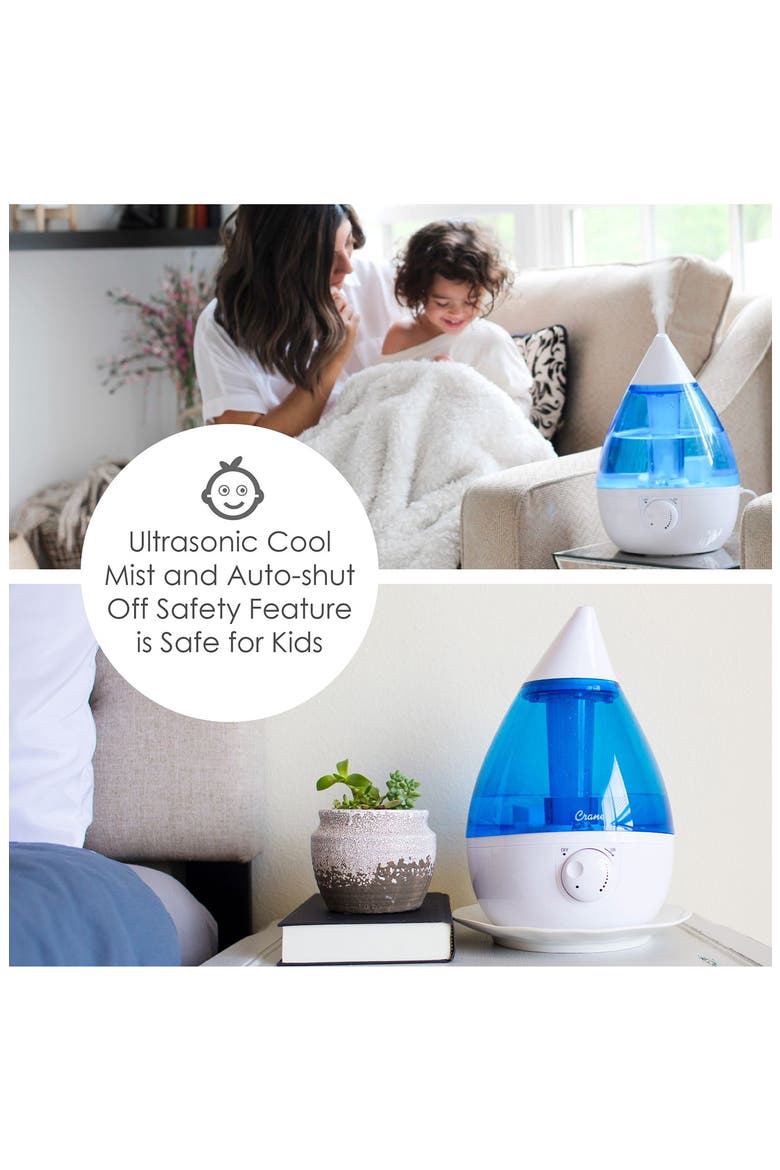 Drop 1-Gallon Cool Mist Humidifier, Alternate, color, BLUE/ WHITE