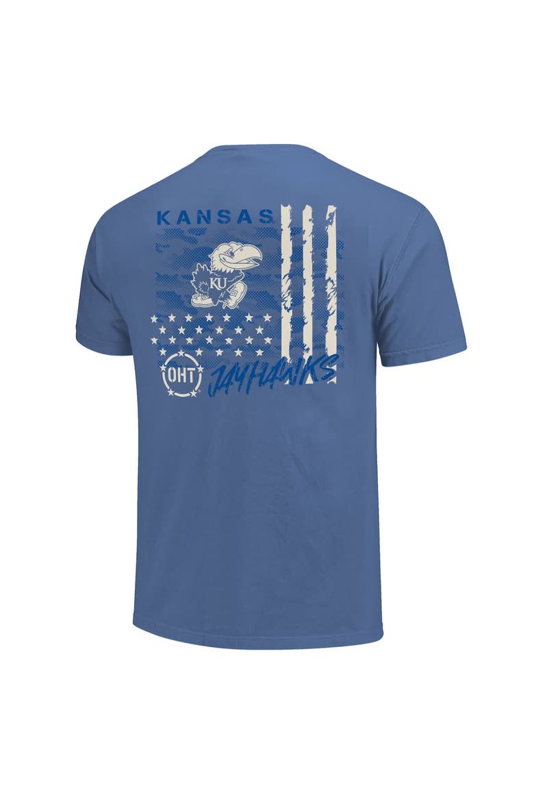 Men's  Royal Kansas Jayhawks Comfort Colors OHT Camo Overlay T-Shirt, Alternate, color, Royal