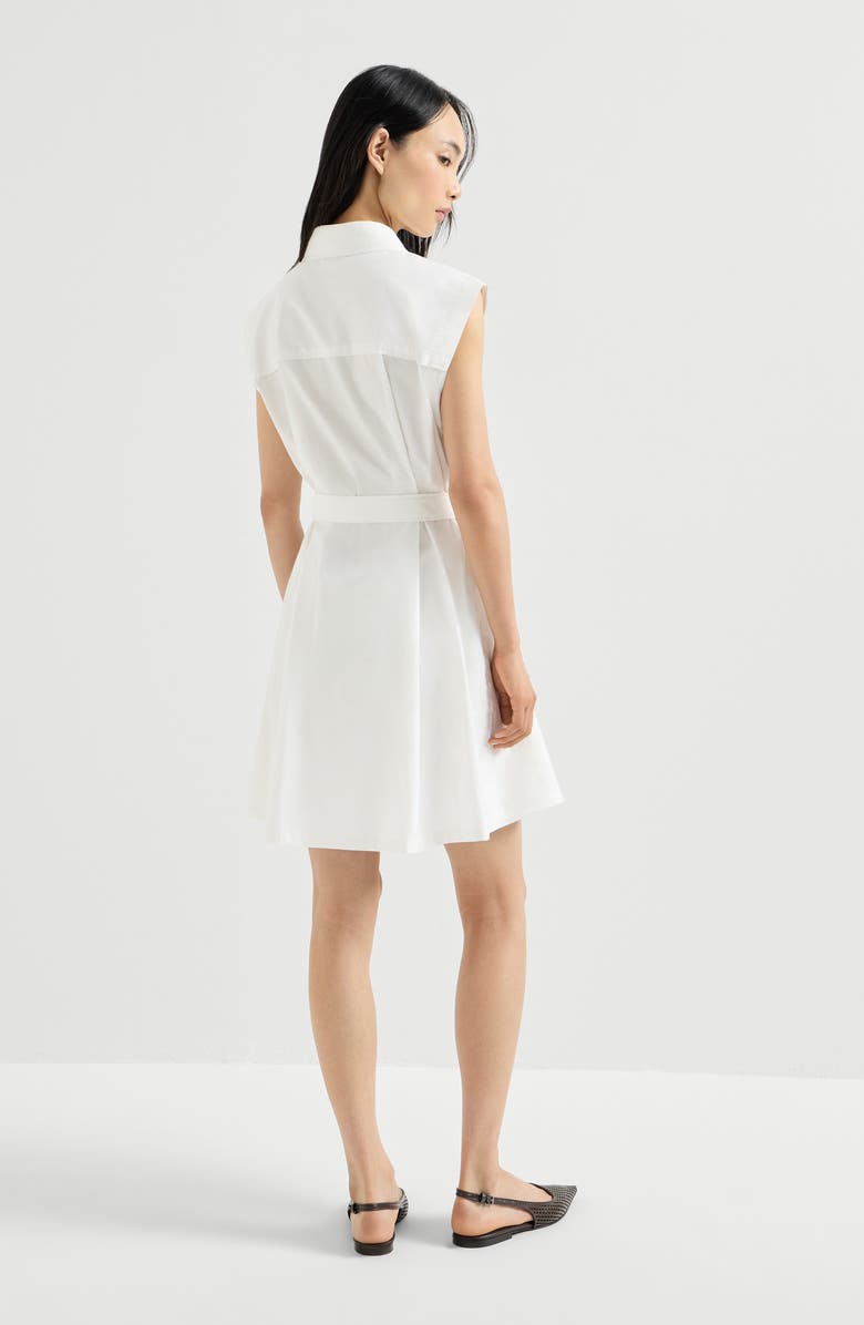 Brunello Cucinelli Mini Chemisier dress with monili, Alternate, color, Panama