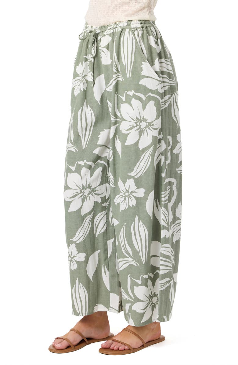 O'Neill Rosalie Floral Wide Leg Ankle Pants, Alternate, color, Sea Spray